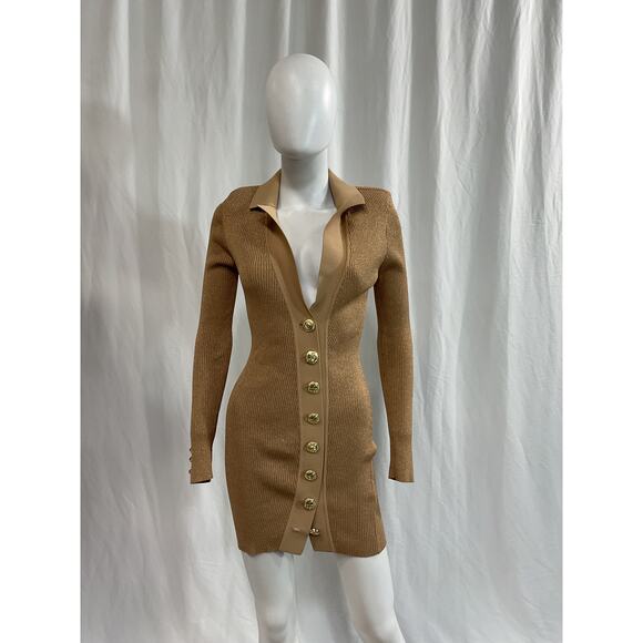 Retrofete 'Mimi' Tan Dress Size S - Picture 2 of 5